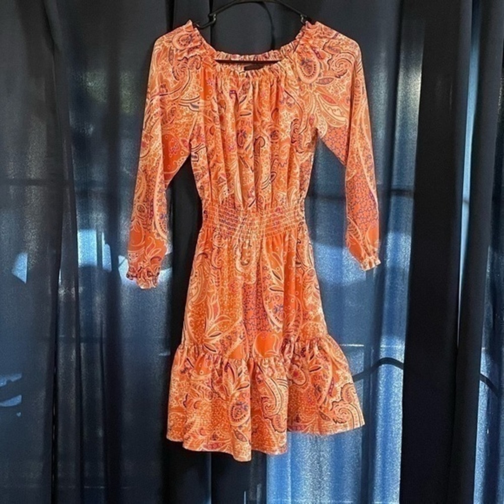Cynthia Rowley Paisley Off-the-Shoulder Dress